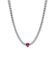 Collar tenis con corazón rojo