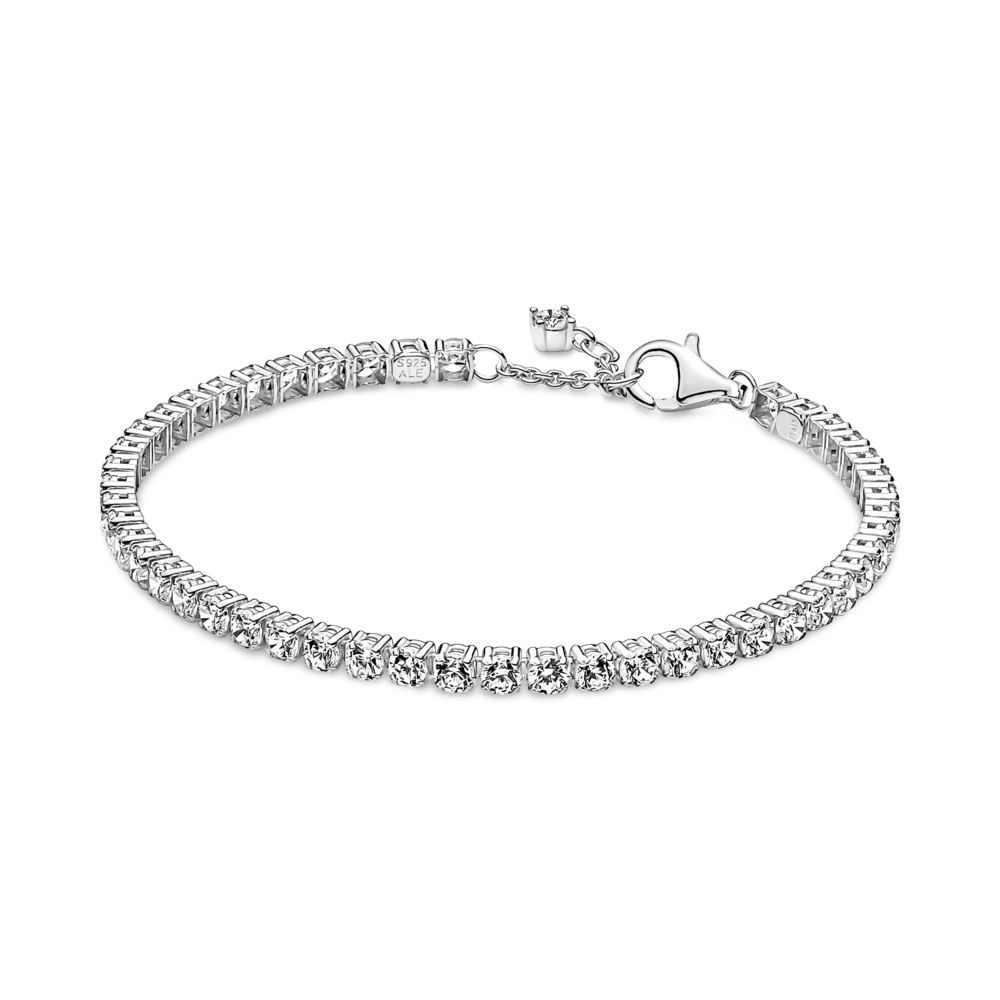 BRAZALETE HALO TENIS PLATA CON ZIRCONIAS