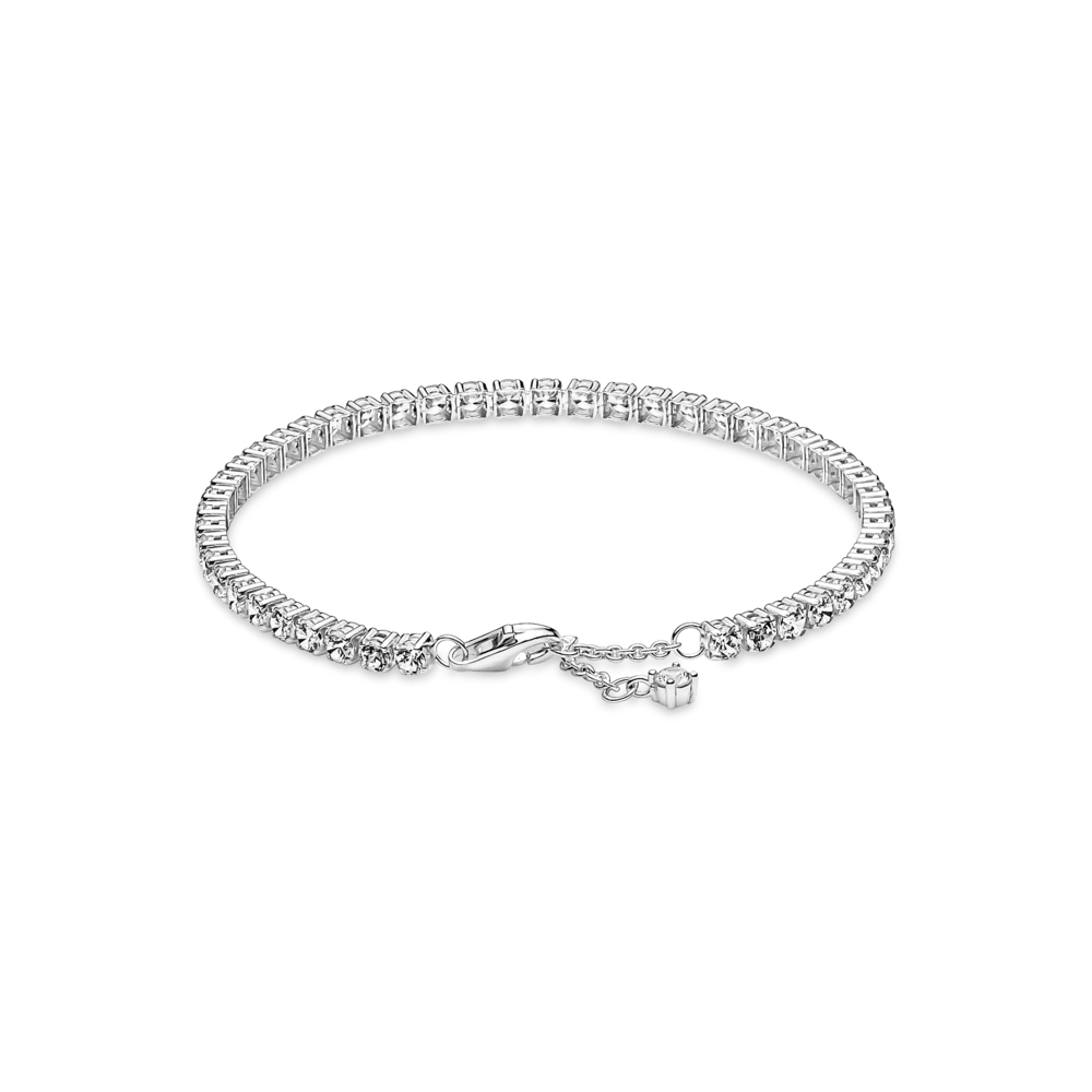 BRAZALETE HALO TENIS PLATA CON ZIRCONIAS