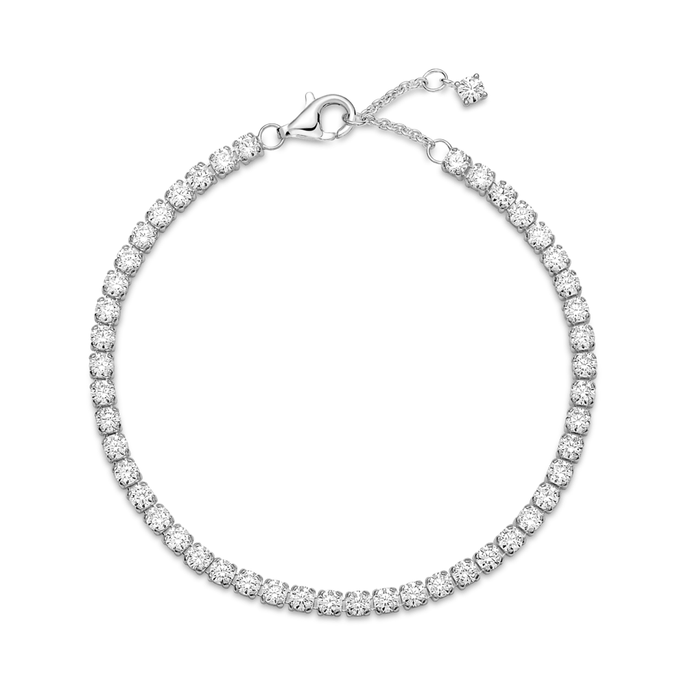 BRAZALETE HALO TENIS PLATA CON ZIRCONIAS