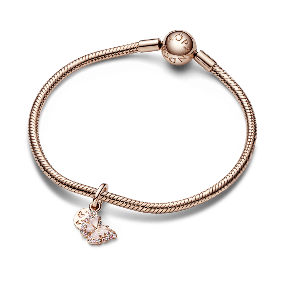 Mariposa rosa y cita A14