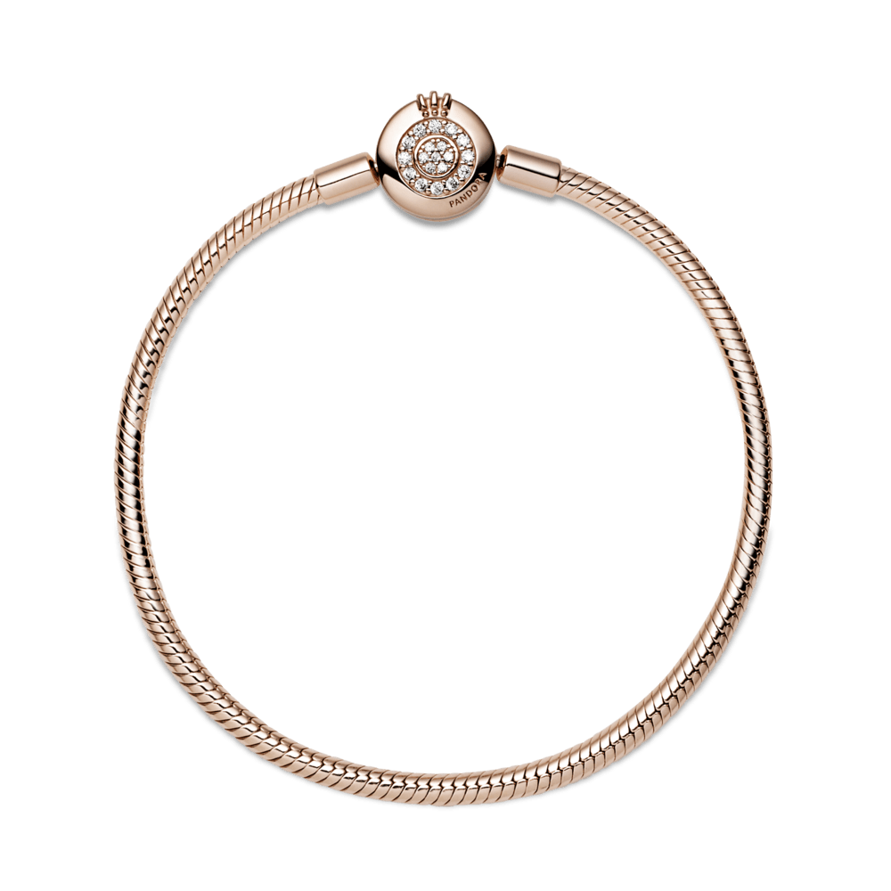 Brazalete Pandora Moments cadena de serpiente Corona O resplandeciente en Recubrimiento en Oro Rosa