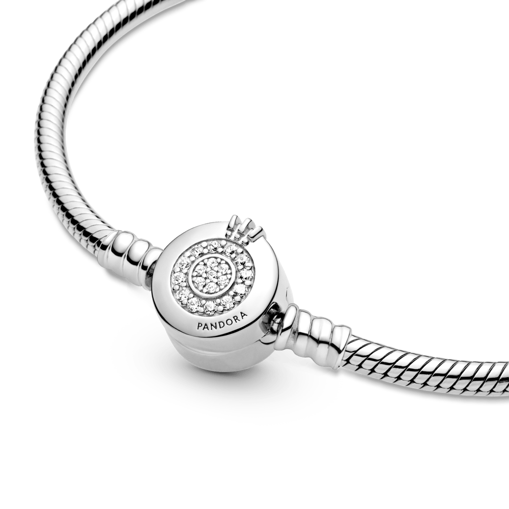 Brazalete Pandora Moments cadena de serpiente Corona O resplandeciente