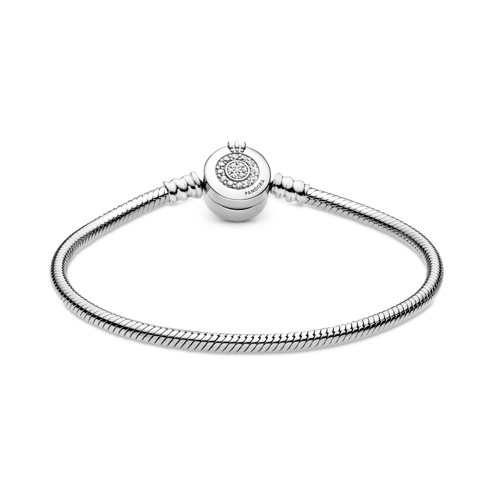 Brazalete Pandora Moments cadena de serpiente Corona O resplandeciente